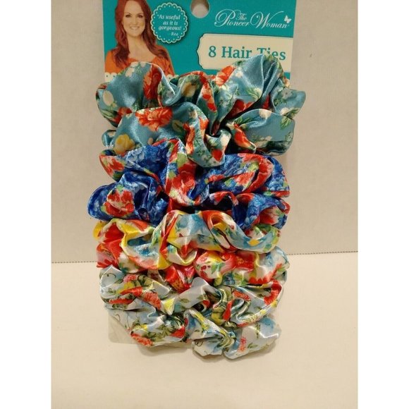 Pioneer Woman Hair Ties Pack of 8 Floral Scrunchie BRAND NEW MULTICOLOR - Picture 7 of 8